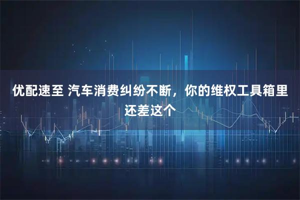 优配速至 汽车消费纠纷不断，你的维权工具箱里还差这个